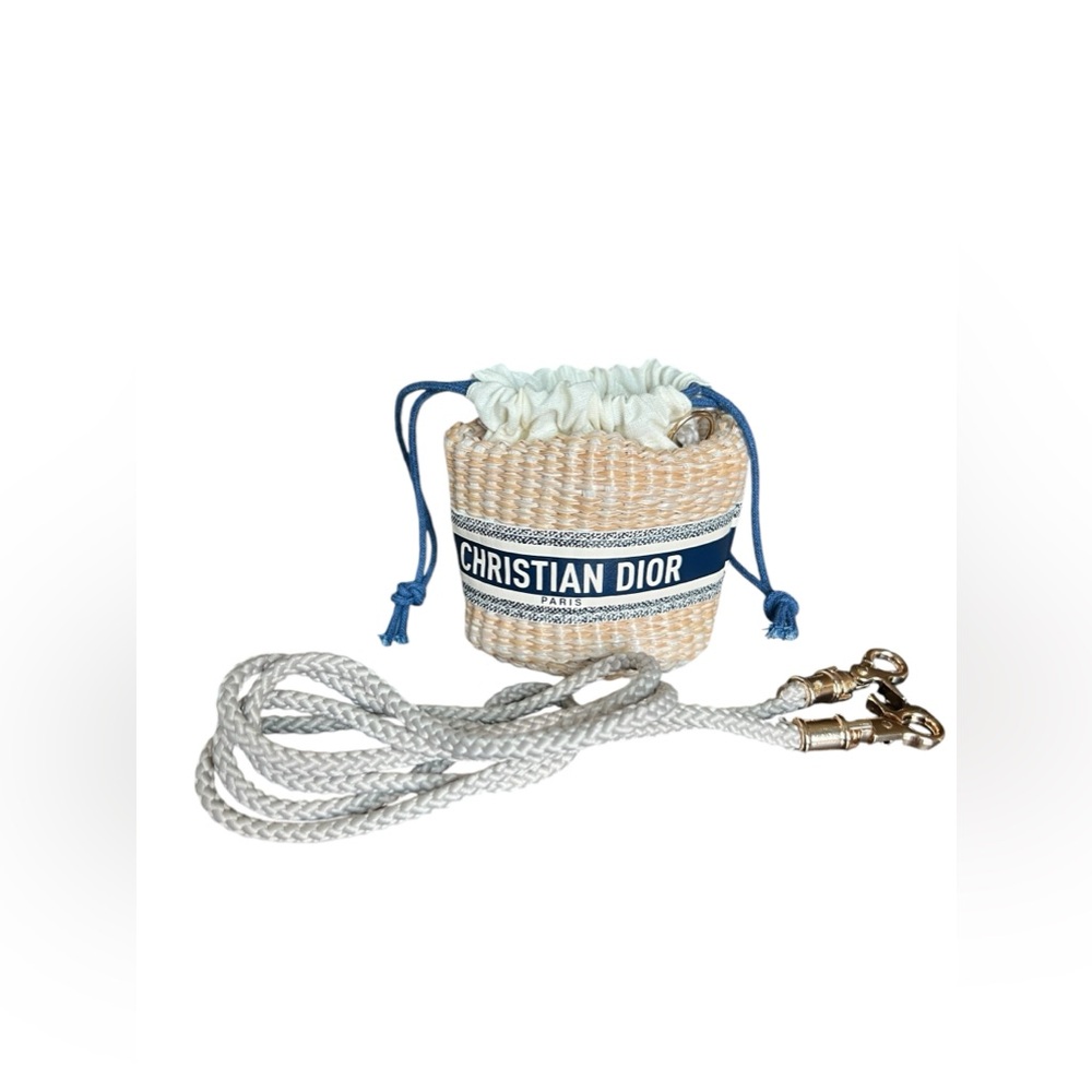 CHRISTIAN DIOR Novelty Straw Pouch Mini Bag